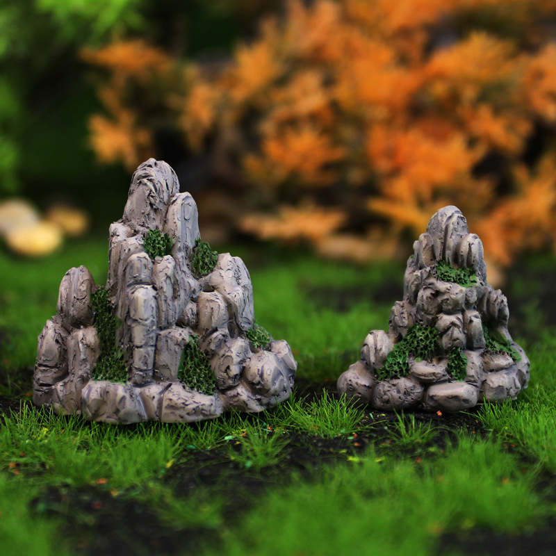 Aquarium Decoration Rock - 1 adet Dağ Minyatür Sahte Taş