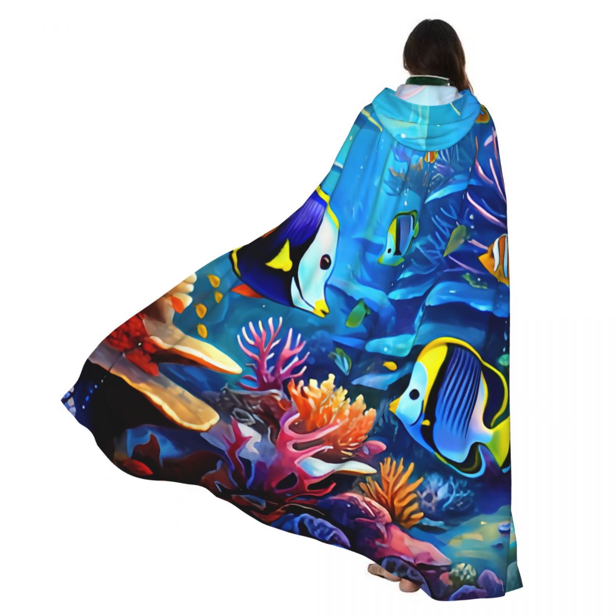 Aquarium Queen Fish - Unisex Cadı Partisi Çift Taraflı Kapşonlu