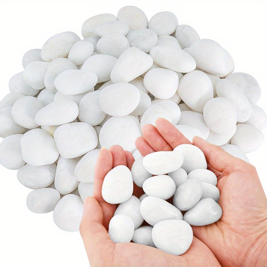 Aquarium Decoration Rock - 200/400g Beyaz Yüksek Parlaklıkta Doğal Çakıl